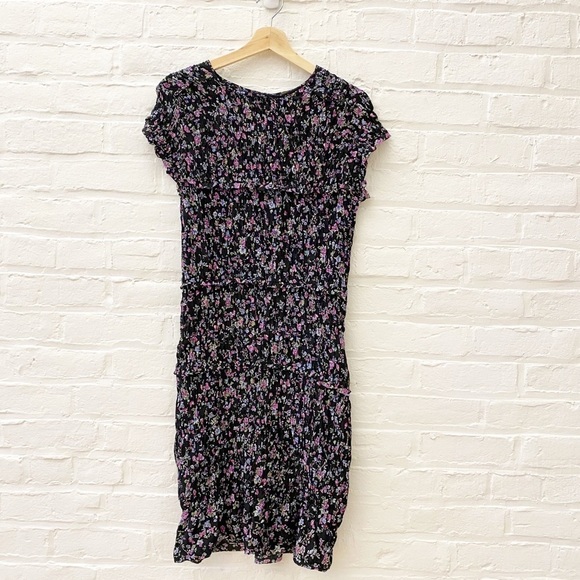 Free People || Smocked Floral Dress Black Small - Picture 1 of 8
